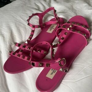 Valentino Garavani pink rock studded gladiator sandals size EU 40/ US 9.5